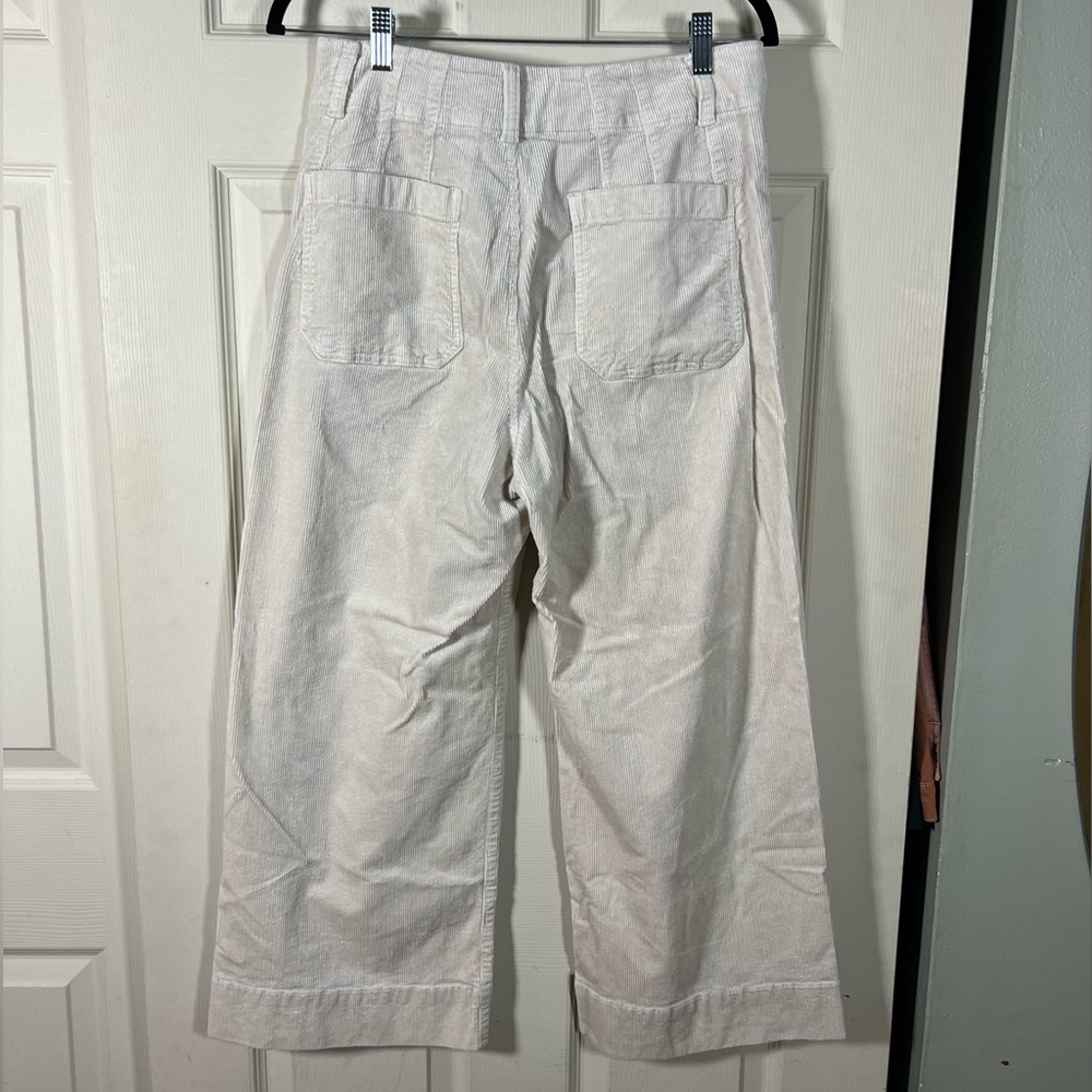 Anthropologie Maeve The Colette Corduroy Cropped Pants ivory - Picture 3 of 5